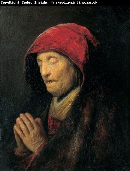 Rembrandt Peale Bust of an old woman at prayer